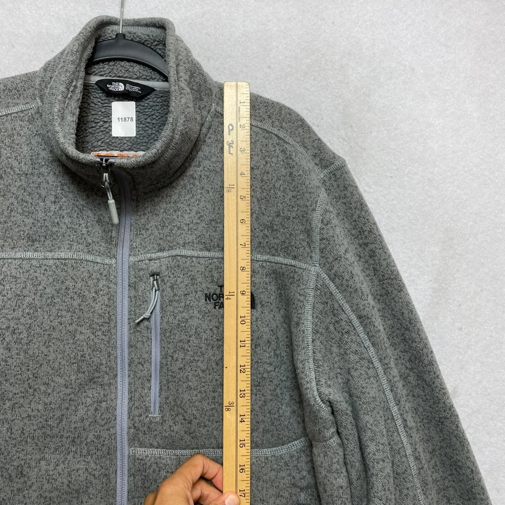 The North Face Jacket Mens XL Gray Gordon Lyons Full Zip Fleece Pager Logo